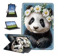FQSXFIFN for Samsung Galaxy TAB S9 11 inch 2023/S9 FE 10.9 inch/S10 FE 2025 Case Rotating, Auto Wake Sleep Leather Tablet Case for Galaxy Tab S9, Panda Flower Folio Stand Table Cover