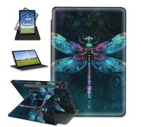 FQSXFIFN for Samsung Galaxy Tab S9 Ultra 2023 Case Rotating 14.6 Inch, Auto Wake Sleep Leather Tablet Case for Galaxy Tab S9 Ultra, Dragonfly Folio Stand Table Cover for Woman Man