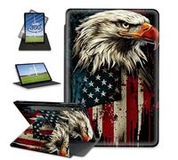 FQSXFIFN for Samsung Galaxy Tab S9 Ultra 2023 Case Rotating 14.6 Inch, Auto Wake Sleep Leather Tablet Case for Galaxy Tab S9 Ultra, Flag Eagle Folio Stand Table Cover for Woman Man