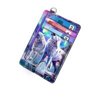 FQSXFIFN For Slim wallet,Minimalist wallet,Wallet for card,PU Leather Front Pocket Wallet,Rfid blocking,small wallet,card holder,card wallet,credit card holder for Women & Men, Two wolves howl at moon