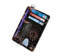 FQSXFIFN For Slim wallet,Minimalist wallet,Wallet for card,PU Leather Front Pocket Wallet,Rfid blocking,small wallet,card holder,card wallet,credit card holder for Women & Men, Rose gold celestial