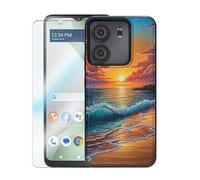 FQSXFIFN The Sea at Sunset BLU View 5 Case,Hard PC Back and Soft TPU Impact Layer,Double Layer Protection Ultra-Thin Soft Shockproof Cases Shockpro,Tempered Glass Screen Protector.