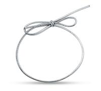 FQTANJU 100 Pcs Stretch Loops with Pre-Tied Bows from Elastic Ribbon - 6 Inches Elastic Metallic String Gift Bows for Gifts Boxes,Tags, Craft & Easy Wrapping (Silver)
