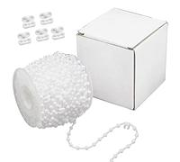 FQTANJU 20 Meter 200 Clips Vertical Blind Bottom Chain with 5 Pieces Plastic Chain Connectors for 3.5 Inch/ 89 mm Slats DIY Replacement