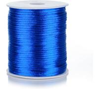 FQTANJU 2mm Nylon Satin Cord, 100 Yards Nylon Cord Satin String for Bracelet Jewelry Making Silky Rattail Macrame Trim Cord Necklace Bulk Beading Thread Kumihimo Chinese Knot Craft (Royal Blue)