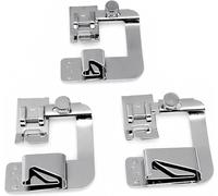 FQTANJU 3 Pcs Adjustable Rolled Hem Foot Set for Sewing Machine - 1 Inch, 1/2 Inch, 3/4 Inch Hemmer Presser Foot Compatible with Brother, Singer, Janome, Babylock, Juki & More