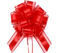 FQTANJU 5 PCS 6 inches Large Pull Bows, Bow for Gift Wrapping, Ribbon Bows for Wedding Christmas Birthday Party Gift Baskets or Valentine's Day Flower Gift Boxes Decoration (Red)