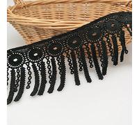 FQTANJU 5 Yards Lace Trim with Tassel, 7cm Wide, Black, DIY Sewing Applique Craft