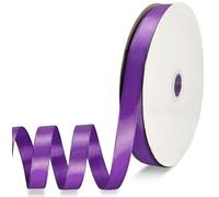 FQTANJU Purple Satin Ribbon Double Faced Satin 1/2 inch x Continuous 55 Yards Ribbon for Gift Wrapping Wedding Party Wreath Bows Bouquet Floral Arrangement Home Decoration