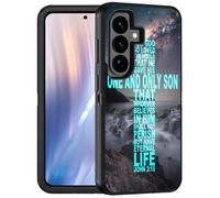 FQTBCEARI Case for Samsung Galaxy S26 Plus/ S25 Plus/ S24 Plus 6.7 inch, Military Grade Heavy Duty 3-Layer Shockproof Drop Full-Body Protective Cover, Christian Cross Bible Verse Quote John 3:16