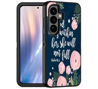 FQTBCEARI Case for Samsung Galaxy S26 Plus/ S25 Plus/ S24 Plus 6.7 inch, Military Grade Heavy Duty 3-Layer Shockproof Drop Full-Body Protective Phone Cover, Floral Quote Bible Verses Psalm 46:5