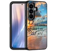 FQTBCEARI Case for Samsung Galaxy S26 Plus/ S25 Plus/ S24 Plus 6.7 inch, Military Grade Heavy Duty 3-Layer Shockproof Drop Full-Body Protective Phone Cover, Quotes Bible Verse Psalm 46:10