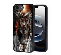 FQTBCEARI Compatible with iPhone 16e Case, Slim Impact Resistant Shock-Absorption Rubber Phone Protective Case Cover for iPhone 16e 2025 6.1", Jesus Christ