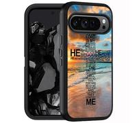 FQTBCEARI Designed Case for Google Pixel 10 Pro XL/Google Pixel 9 Pro XL, Military Grade Heavy Duty 3-Layer Shockproof Drop Full-Body Protective Phone Cover, God Jesus Christian Cross