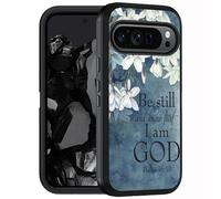 FQTBCEARI Designed Case for Google Pixel 10 Pro XL/Google Pixel 9 Pro XL, Military Grade Heavy Duty 3-Layer Shockproof Drop Full-Body Protective Phone Cover, Quote Bible Verse Psalm 46:10