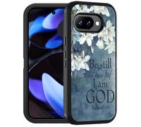 FQTBCEARI Designed for Google Pixel 10a Case, Military Grade Heavy Duty 3-Layer Shockproof Drop Full-Body Protective Phone Cover for Google Pixel 10a (2026), Quote Bible Verse Psalm 46:10