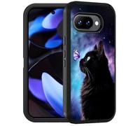 FQTBCEARI Designed for Google Pixel 10a Case, Military Grade Heavy Duty 3-Layer Shockproof Drop Full-Body Protective Phone Cover for Google Pixel 10a (2026), Cat and Butterfly