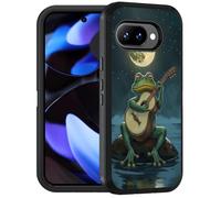 FQTBCEARI Designed for Google Pixel 10a Case, Military Grade Heavy Duty 3-Layer Shockproof Drop Full-Body Protective Phone Cover for Google Pixel 10a (2026), Frog Playing Guitar