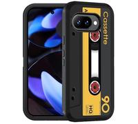 FQTBCEARI Designed for Google Pixel 10a Case, Military Grade Heavy Duty 3-Layer Shockproof Drop Full-Body Protective Phone Cover for Google Pixel 10a (2026), Retro Music Cassette