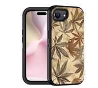FQTBCEARI Designed for iPhone 16e Case, Military Grade Heavy Duty 3-Layer Shockproof Drop Full-Body Protective Phone Cover for iPhone 16e 2025 6.1", Marijuana Leaf Weed