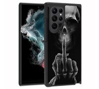 FQTBCEARI Galaxy S23 Ultra Case, 2 in 1 Hybrid Hard PC & Soft Silicone Heavy Duty Dual Layer Shockproof Full-Body Protective Case for Samsung Galaxy S23 Ultra 5G - Funny Skeleton Skull