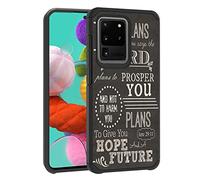 FQTBCEARI Mobile Phone Case for Samsung Galaxy S20 Ultra 5G 6.9 inch, 2 in 1 Hybrid Hard PC & Soft Silicone Heavy Duty Dual Layer Shockproof Full-Body Protection, Quotes Bible Verse Jeremiah 29:11