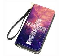 FQTBCEARI Women Large Capacity Wallet PU Leather Zipper Clutch Purse, God Jesus Christian Cross, One Zippers