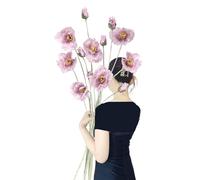 Fqueelvys Faux Poppy Flowers,6PCS Purple Poppy Silk Flowers 35.43in Long Stem Artificial Poppies for Tall Vase Wedding Party Home Decor(Light Purple)