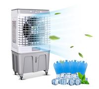FQWYNMZ Commercial Evaporative Air Cooler Fan, 3 in 1 Swamp Cooler with 60/80L Large Water Tank, 3 Wind Speeds, 4 Casters, 120° Oscillation, Industry Humidifier for Indoor, Outdoor, Commercial Use(Siz