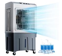 FQWYNMZ Swamp Cooler Air Conditioner, 3-in-1 Evaporative Air Cooler with 50L Water Tank, Household Cooler with 3 Speeds, 4 Ice Packs, Industry Humidifier for Room, Home & Office