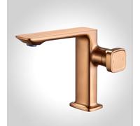 FQYEP Basin Mixer Tap Single Handle Bathroom Sink Taps Hot and Cold Water for Cloakroom&Washroom,Rose Gold,Low