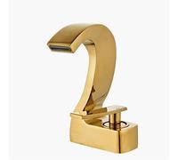 FQYEP Bathroom Waterfall Basin Mixer Tap Basin Mixer Taps for Washroom Counter Top Brass,Gold