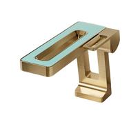 FQYEP Bathroom Waterfall Basin Mixer Tap Monobloc Faucet for Washroom Counter Top Brass,Brushed Gold