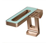 FQYEP Bathroom Waterfall Basin Mixer Tap Monobloc Faucet for Washroom Counter Top Brass,Rose Gold