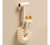 FQYEP Bidet Spray Dual Mode Portable Bidet Sprayer Kit Brass Single Hole Wall Mounted with Dual Outlet Angle Valve can Be Connected to Washing Machine or Toilet,Beech Color