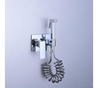 FQYEP Bidet Sprayer Kit Chrome Handheld Bidet Sprayer for Toilet Portable Concealed Installation,Spring Tube