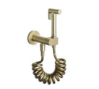 FQYEP Brushed Gold Handheld Bidet Sprayer for Toilet Portable Bidet Sprayer Kit Hot and Cold,Spring Tube