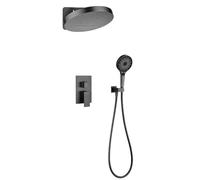 FQYEP Concealed Shower System Bathroom Luxury Rain Mixer Shower Combo Set Three Functions,Grey