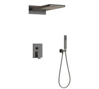 FQYEP Concealed Shower System Bathroom Luxury Rain Shower Mixer Combo Set with Showers Head,Grey,B