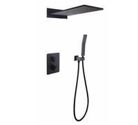 FQYEP Concealed Thermostatic Shower Set Bathroom Luxury Rain Mixer Shower Combo Set Brass,Grey