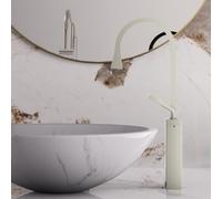 FQYEP Creative Artistic Washbasin Taps Brass Tall Milky White