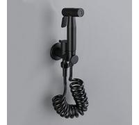 FQYEP Handheld Bidet Spray Kit Brass Portable Toilet Shower Head Wall Mounted Single Hole Suitable for Bathroom Cleaning,Black