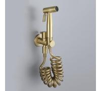 FQYEP Handheld Bidet Spray Kit Brass Portable Toilet Shower Head Wall Mounted Single Hole Suitable for Bathroom Cleaning,Brushed Gold