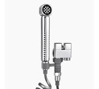 FQYEP Handheld Bidet Sprayer Head Wall-Mounted Brass Bidet Sprayer Head Dual-Mode Water Outlet Single Hole Dual Switches can Be Connected to The Toilet Tank,Chrome Plated
