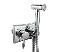 FQYEP Handheld Bidet Sprayer Kit Dual Mode Portable Bidet Sprayer for Toilet Concealed Installation,Chrome Plated