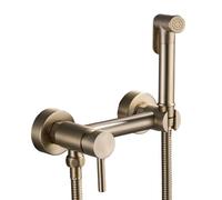 FQYEP Handheld Toilet Bidet Sprayer for Toilet Hot and Cold Douche Kit Toilets Bidets Wall Mount Brushed Gold,Model A