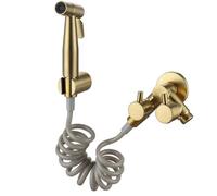 FQYEP Handheld Toilet Sprayer Wall-Mounted Brass Brushed Gold