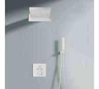 FQYEP Shower Set Concealed Shower System Bathroom Luxury Rain Showers Mixer Combo Set Dual Function,White