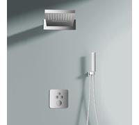 FQYEP Shower Set Concealed Shower System Bathroom Luxury Rain Showers Mixer Combo Set Dual Function,Chrome Plated