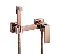 FQYEP Square Douche Spray Rose Gold Handheld Bidet Sprayer Toilet Bathroom with Hot and Cold Water,Model A